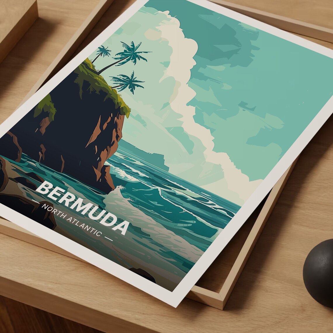 Bermuda Travel Poster, North Atlantic Ocean Art - Image 3