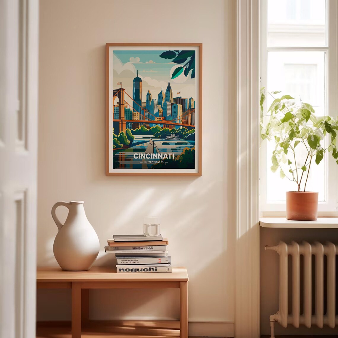 Cincinnati Cityscape Travel Poster, Ohio Travel Poster - Image 4