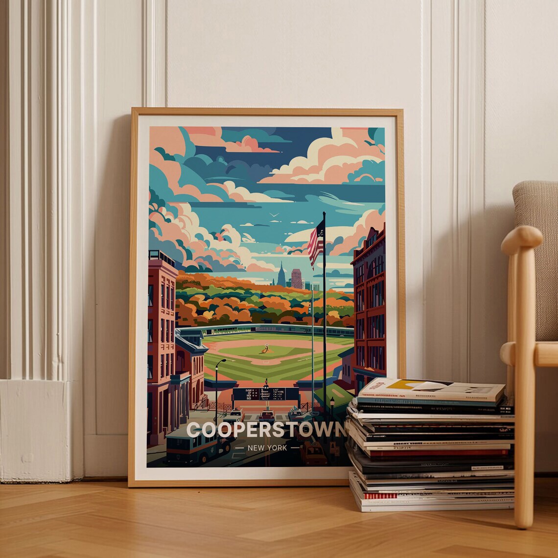 Cooperstown New York Vintage Travel Poster Art Print