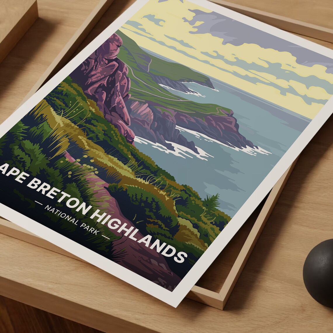 Cape Breton Highlands Retro Travel Poster, Nova Scotia - Image 3