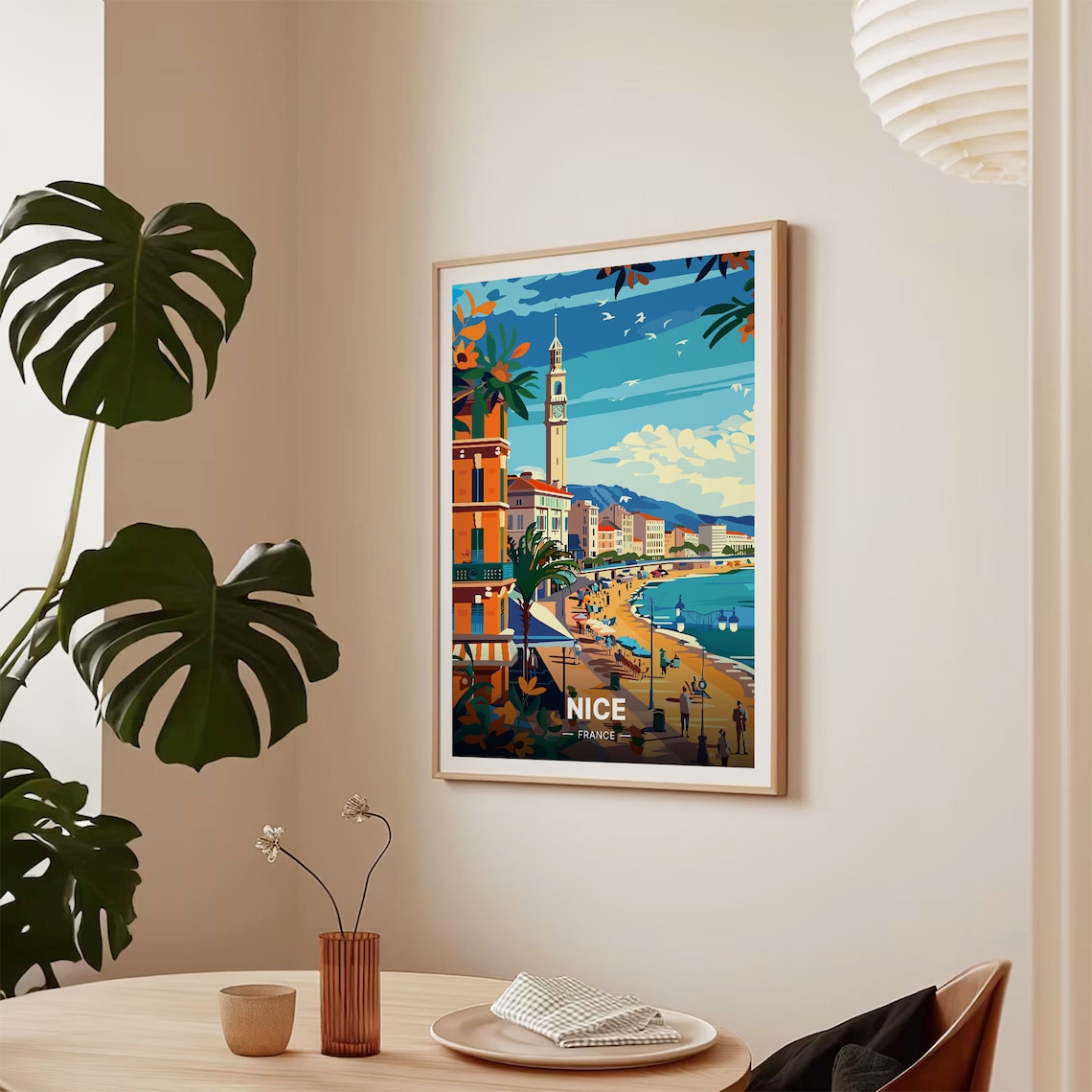 French Riviera Travel Poster, Nice Cityscape Art Print - Image 2