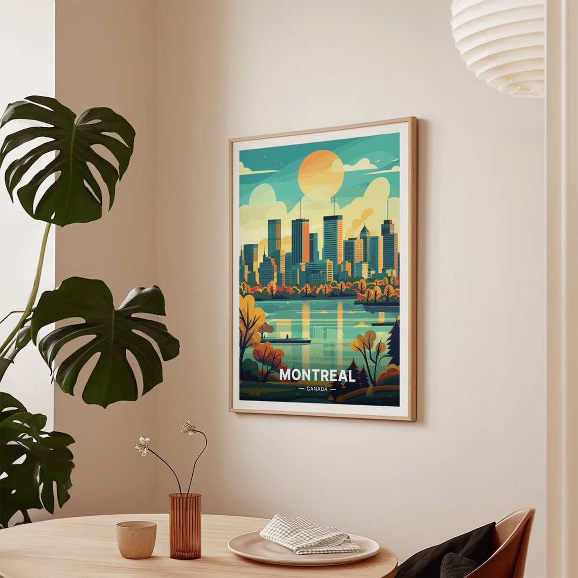 Montreal Travel Poster Canada Landscape Art Home Office Decor Wanderlust Gift Cityscape Illustration C20 1649 - Image 2