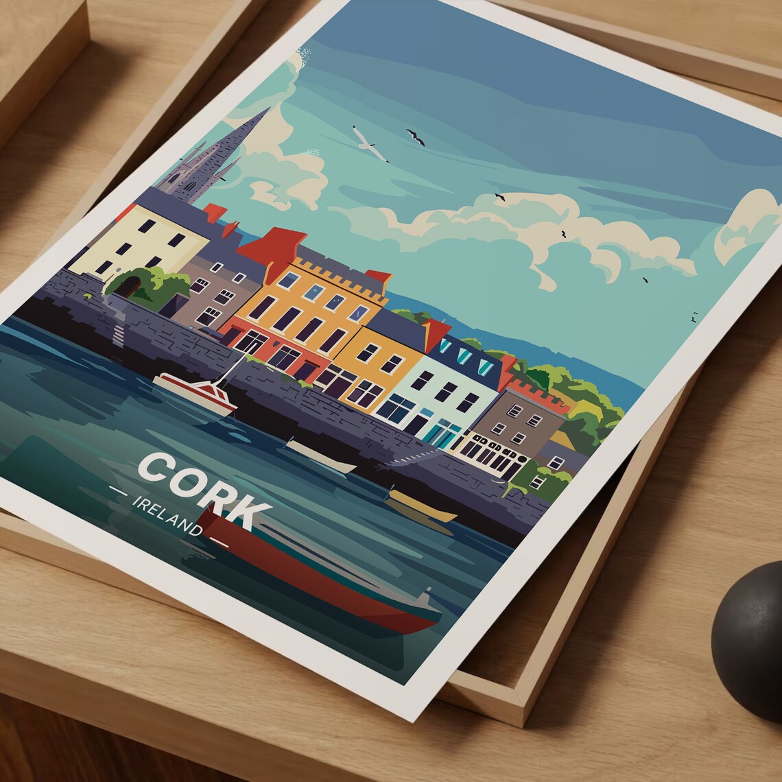 Cork Ireland Travel Poster, County Cork City Art Print - Image 3