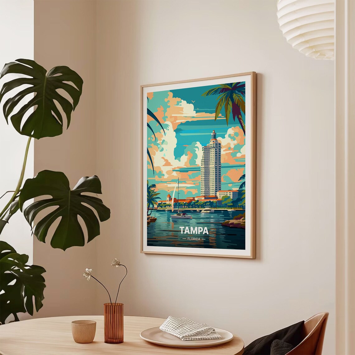 Tampa Beach Travel Poster, Florida City Art Print - Image 2