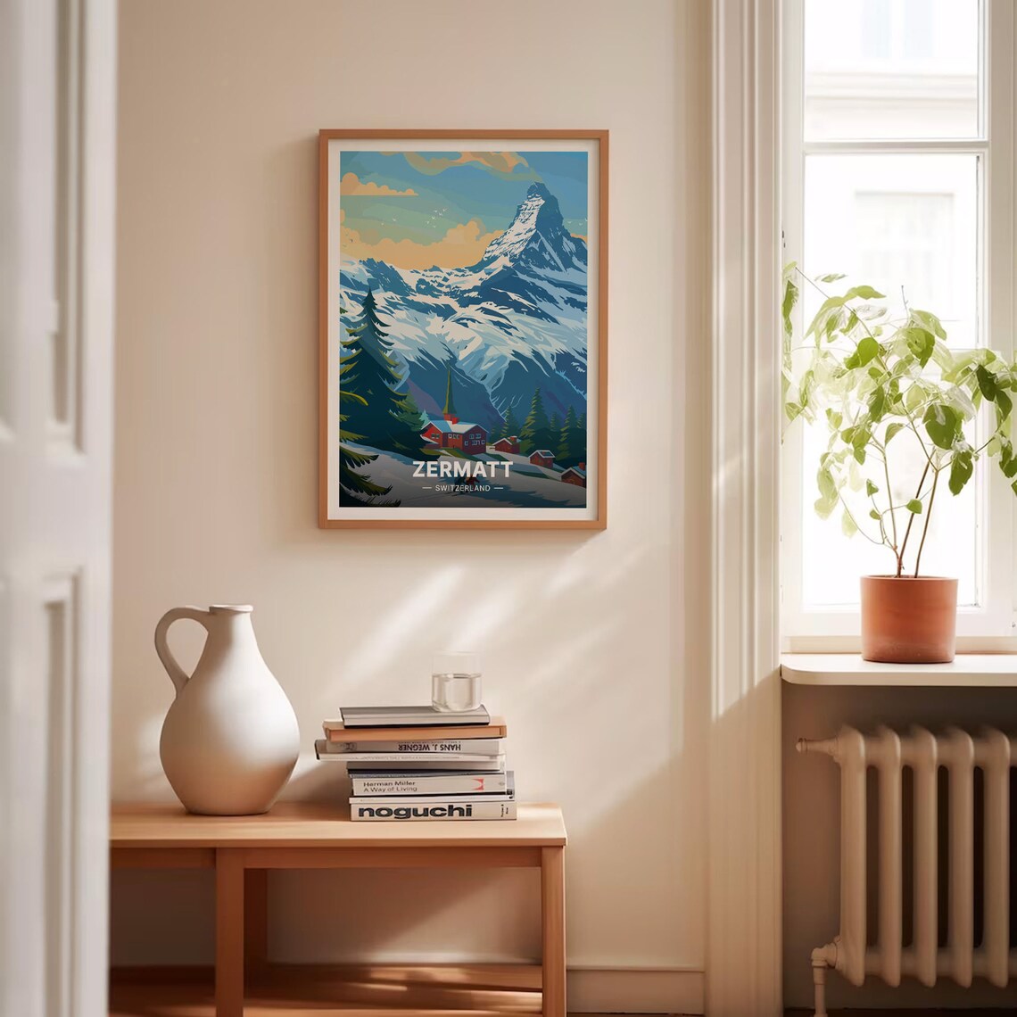 Zermatt Switzerland Matterhorn Alpine Cabin Village Travel Poster - Image 4