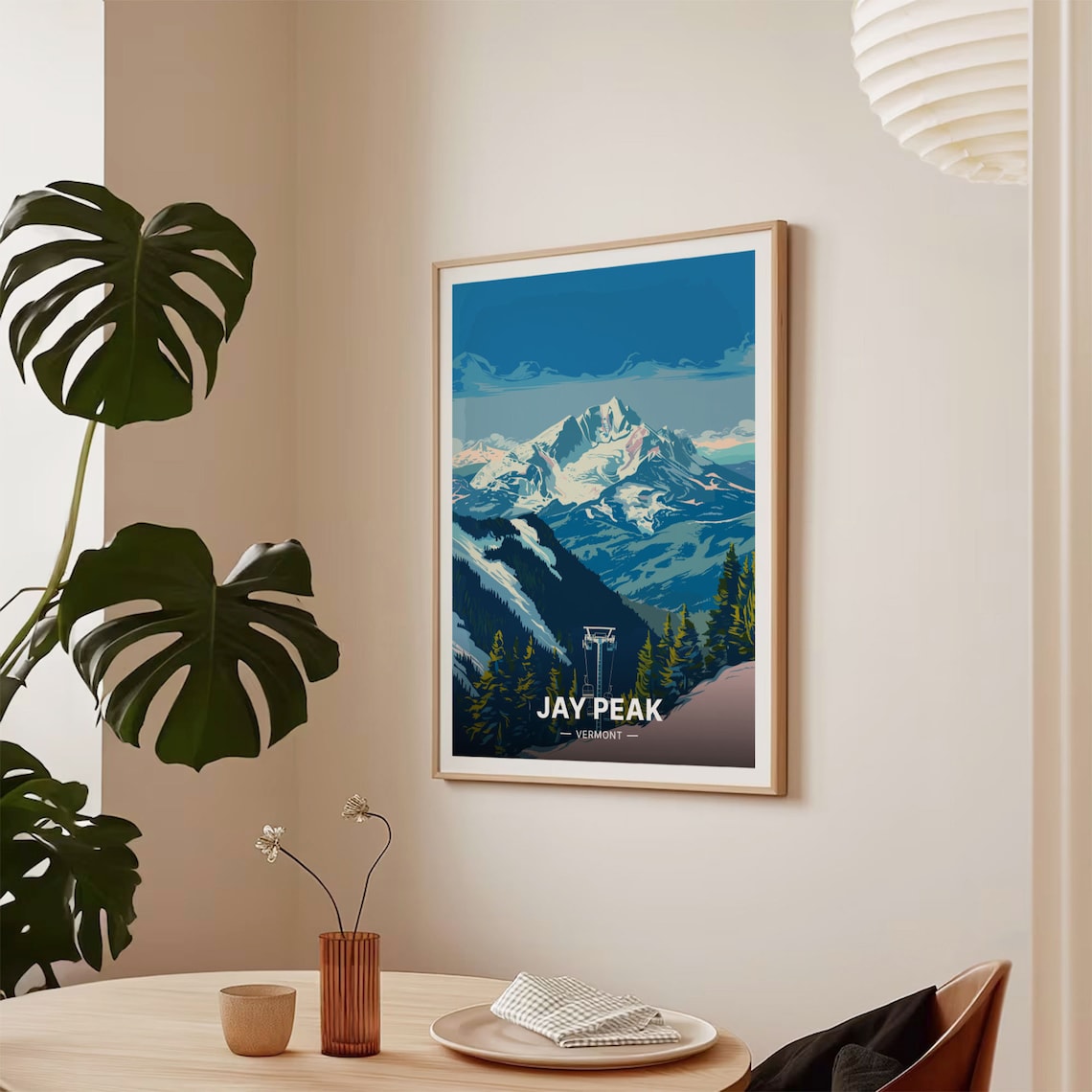 Jay Peak Burke Mountain Vermont Travel Poster, Retro - Image 2