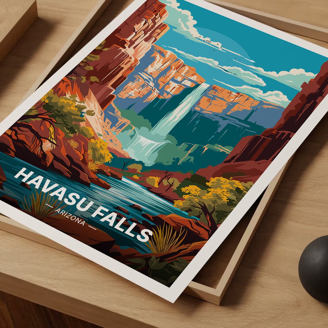 Havasu Falls Arizona Travel Poster, Nature-Inspired - Image 3