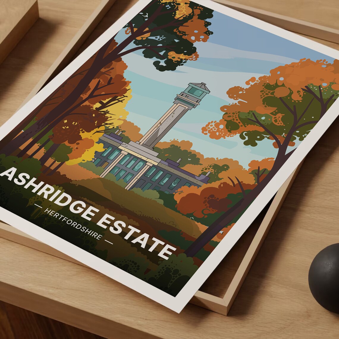 Ashridge Estate Hertfordshire Monument Autumn Woods Art Poster - Image 3