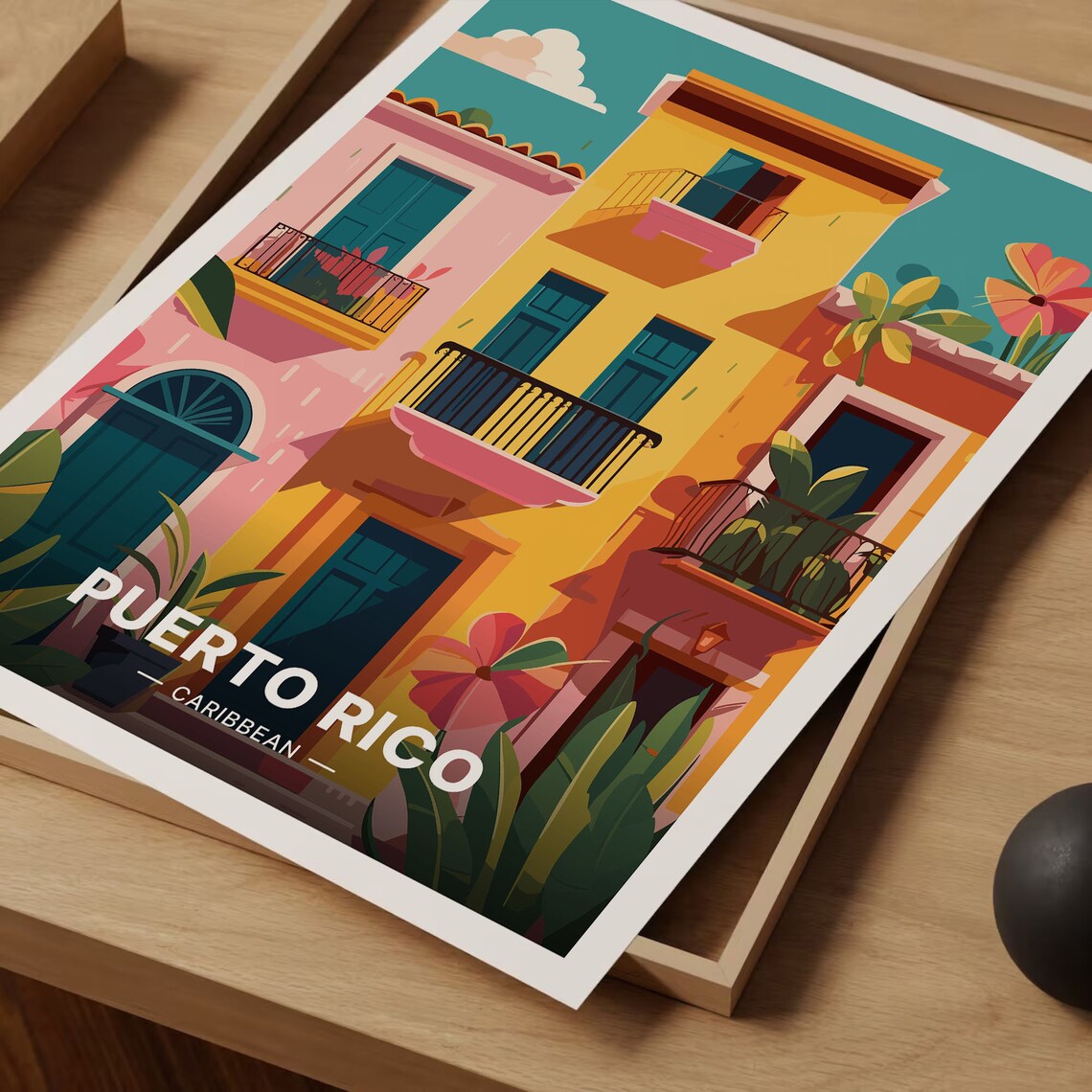 Puerto Rico Mid Century Modern Travel Poster - Image 3