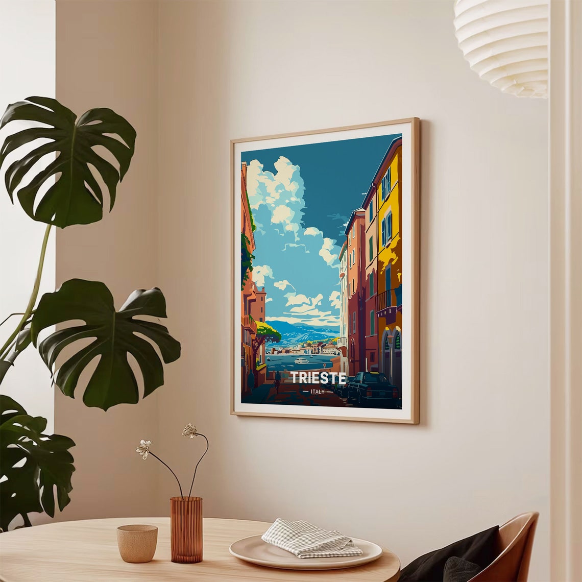 Trieste Italy Waterfront Street Harbor View Vintage Travel Poster - Image 2