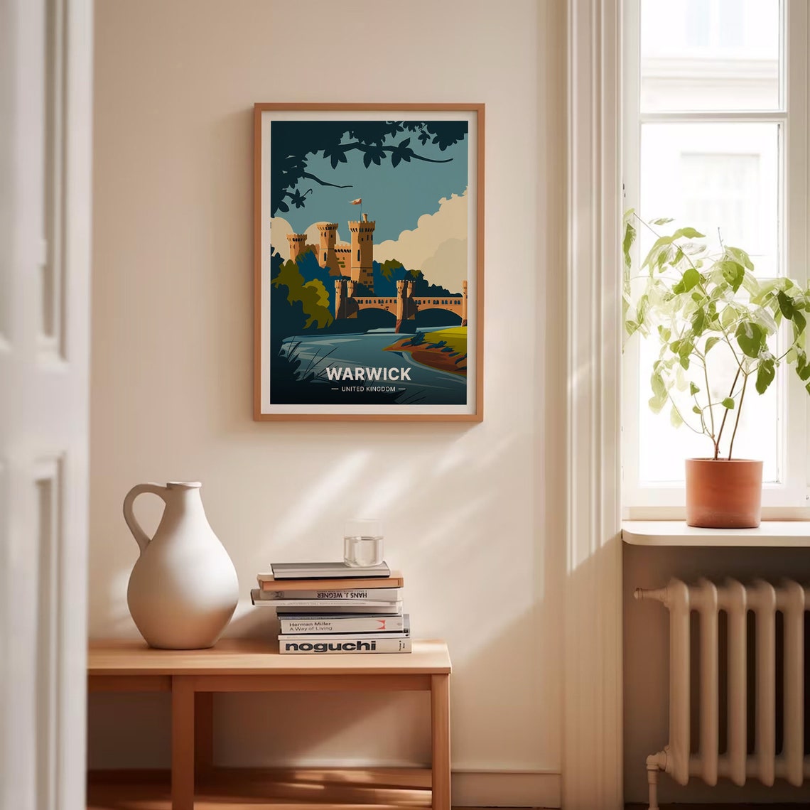 Warwick Castle United Kingdom Riverside Medieval Travel Poster - Image 4