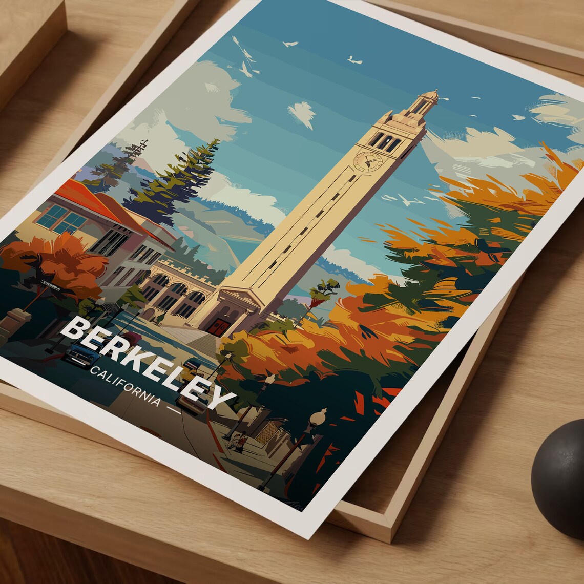 Berkeley California Travel Poster, University Campus Art Print - Image 3