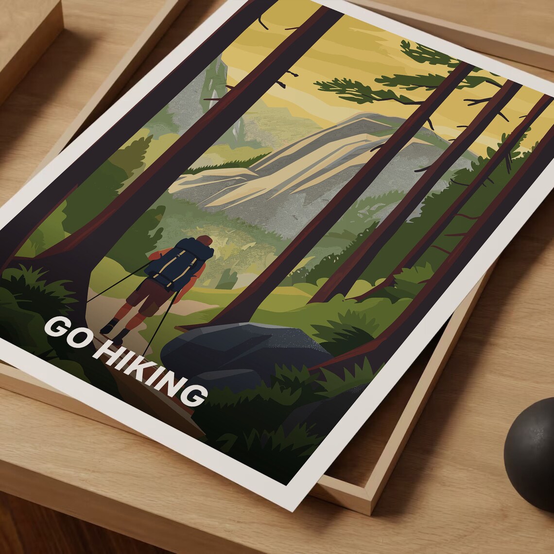 Hiking Adventure Vintage Mountain Travel Poster - Image 3