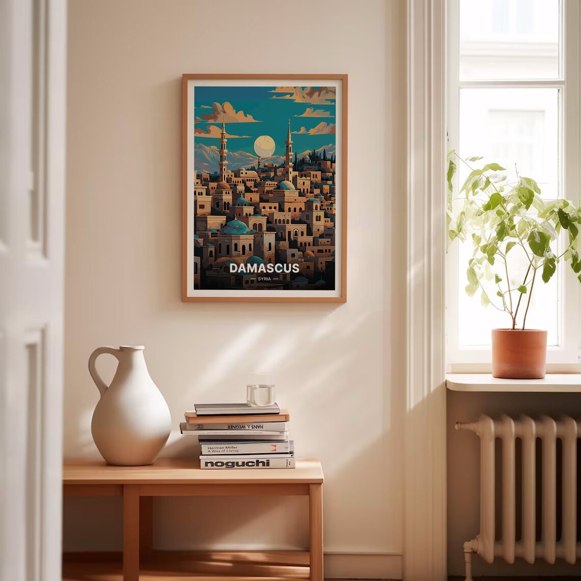 Damascus Cityscape Travel Poster, Syria Wall Decor - Image 4
