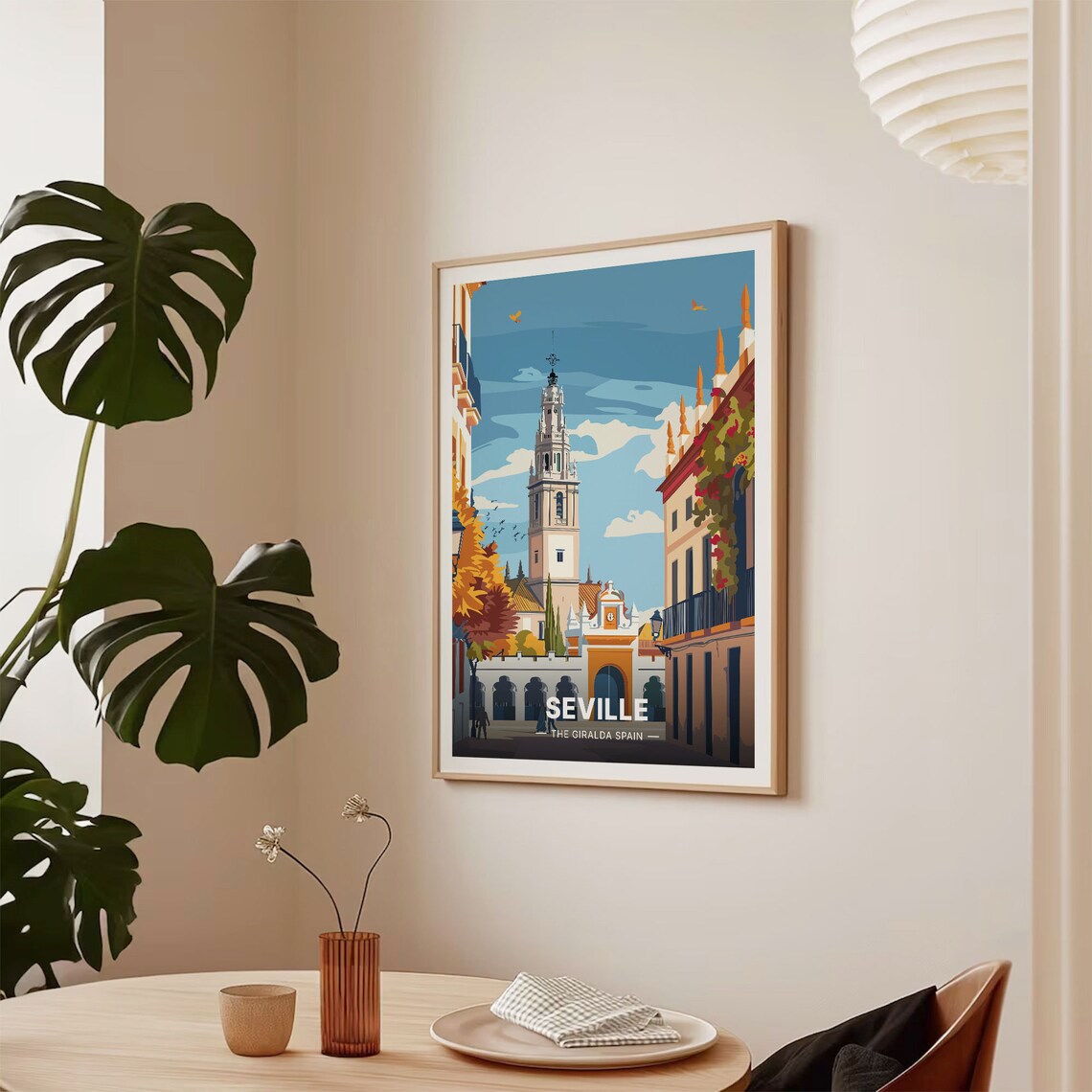 Seville Giralda Spain Poster Andalusia Street Colorful Travel Art - Image 2