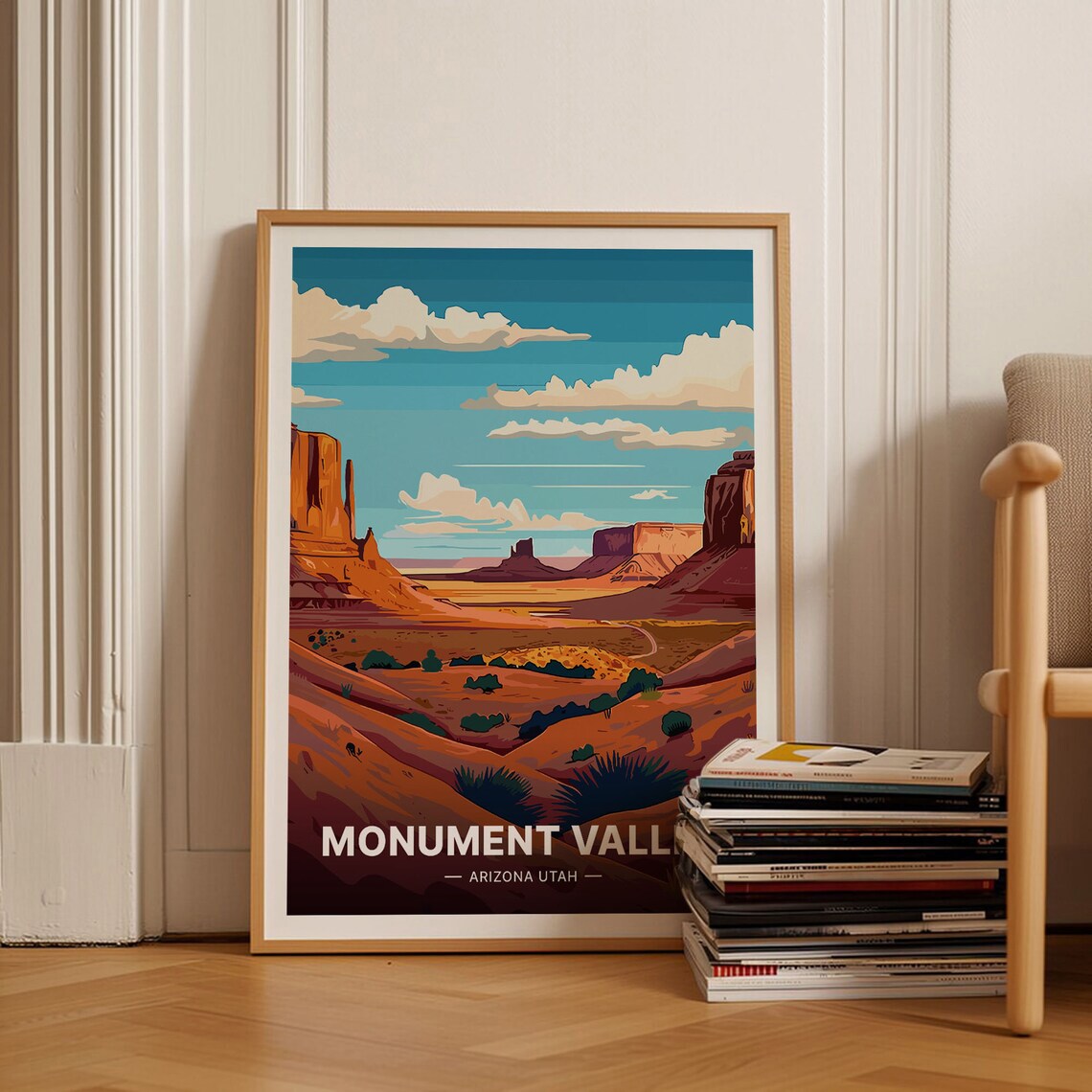 Monument Valley Travel Poster, Scenic Landscape Print