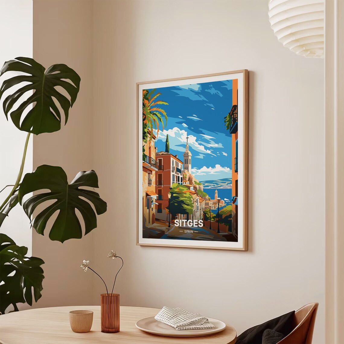 Sitges Spain Travel Poster, Artistic Home Office Decor - Image 2