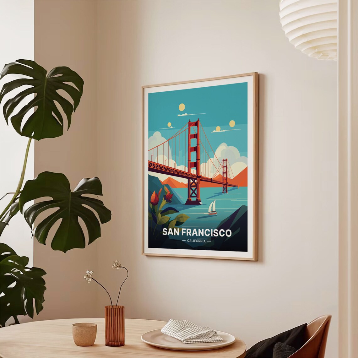 San Francisco Golden Gate Bridge Retro Travel Poster - Image 2