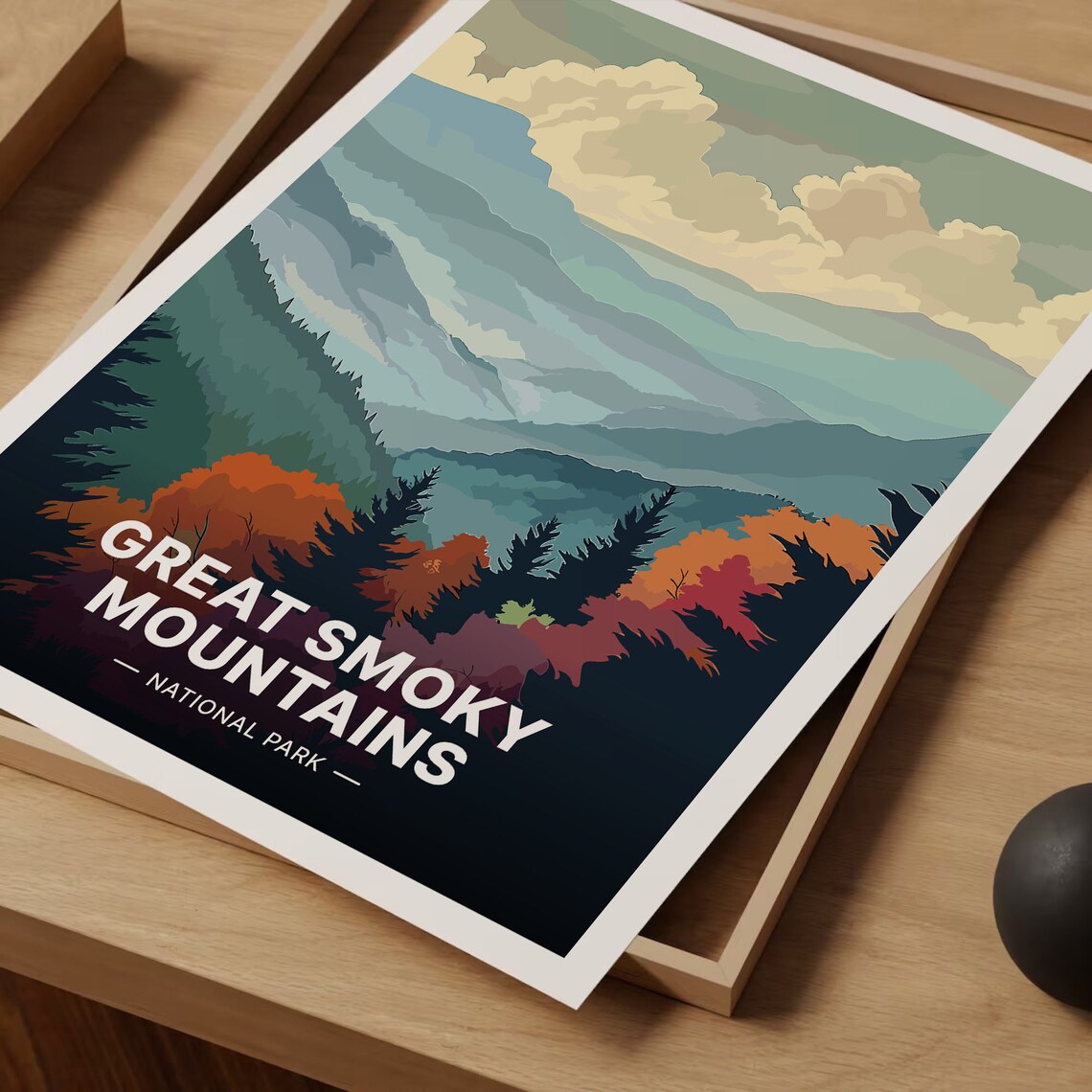 Great Smoky Mountains Travel Poster, Tennessee Nature Scene - Image 3