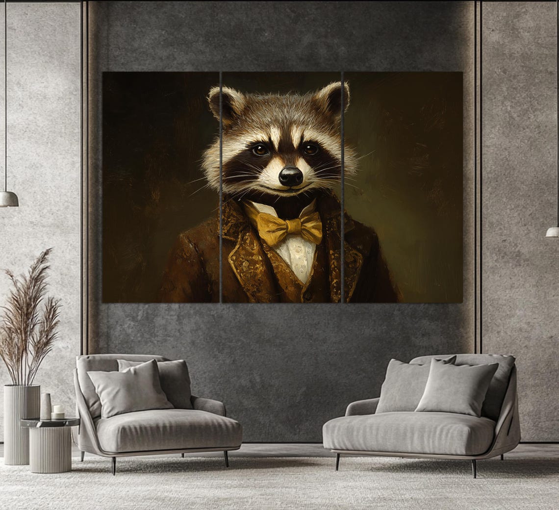 Gentleman Raccoon In A Suit Print Raccoon Wall Art Raccoon Poster Raccoon Painting Kids Room Decor - Image 3