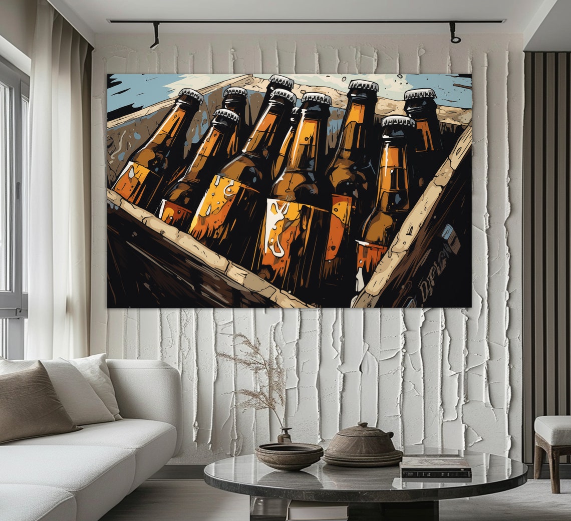 Abstract Beer Print Beer Wall Art Beer Painting Kitchen Wall Decor Pub Wall Art Bar Print - Image 2