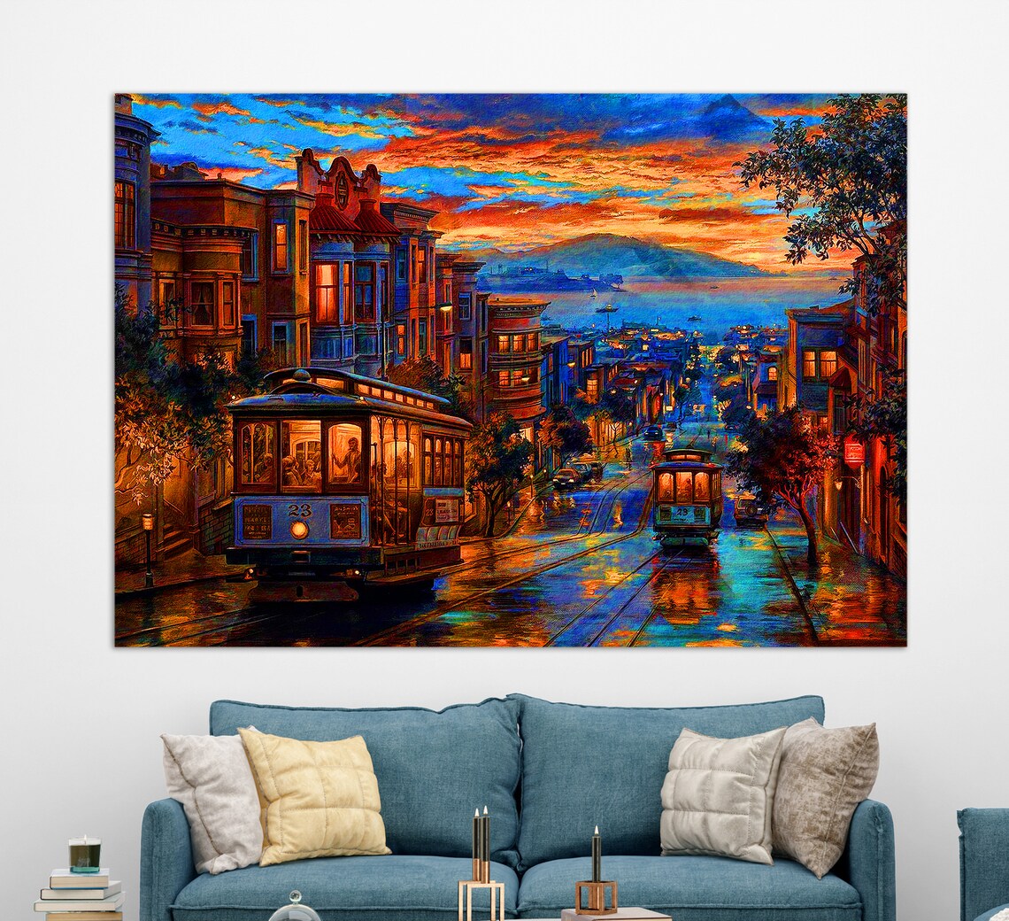 San Francisco Downtown Travel Poster, City Skyline