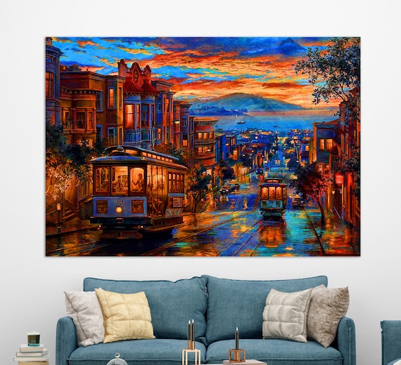San Francisco Downtown Travel Poster, City Skyline