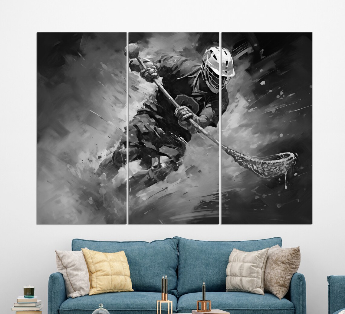 Lacrosse Print Abstract Lacrosse Painting Lacrosse Wall Art Lacrosse Player Gift - Image 3