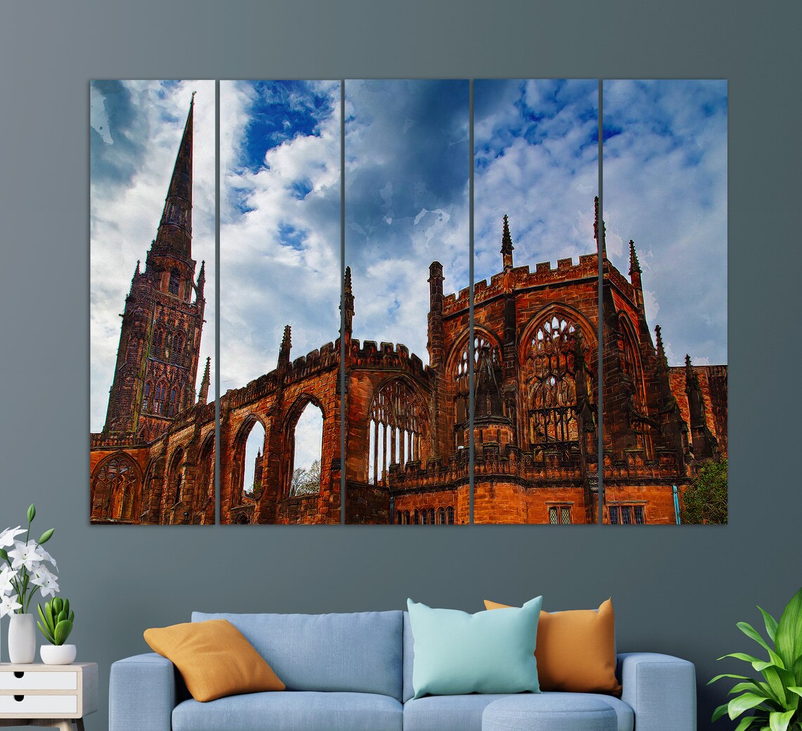 Coventry Cathedral Art Print, England Cathedral - Image 4