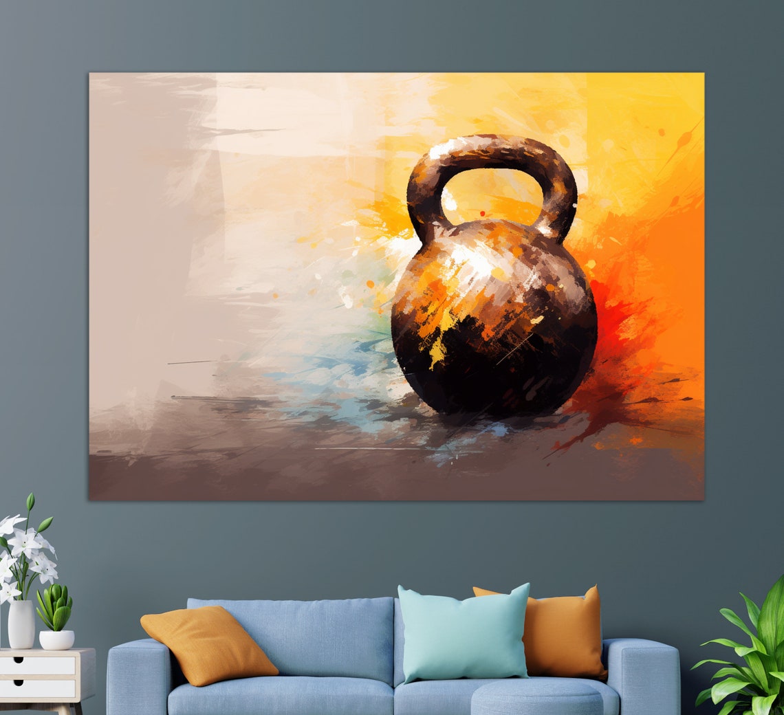 Kettlebell Art Print, Gym Wall Decor