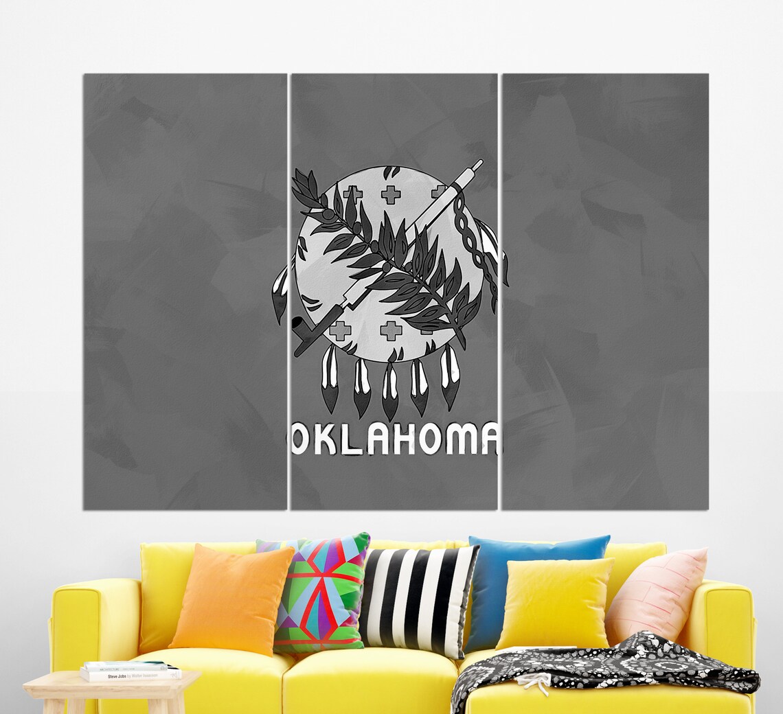 Oklahoma State Flag Painting, Oklahoma Wall Art - Image 2
