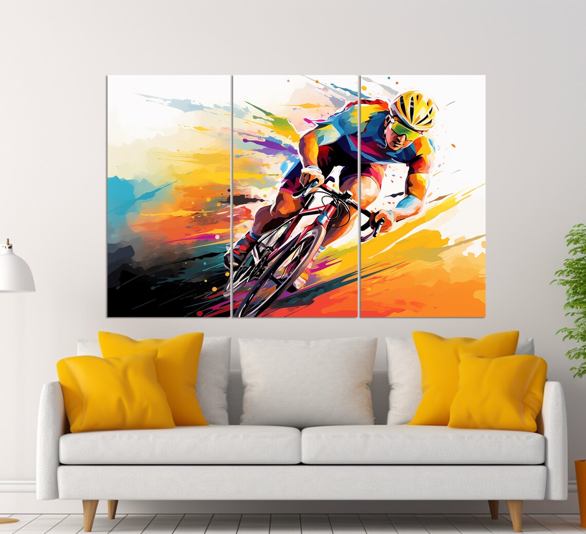 Abstract Cycling Pop Art Cycling Poster Print - Image 2