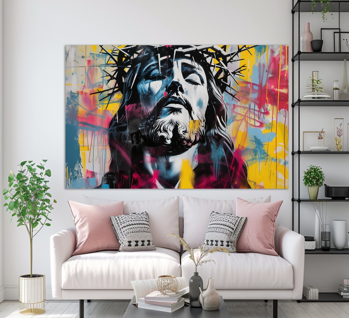 Jesus Christ Graffiti Abstract Religious Art Print