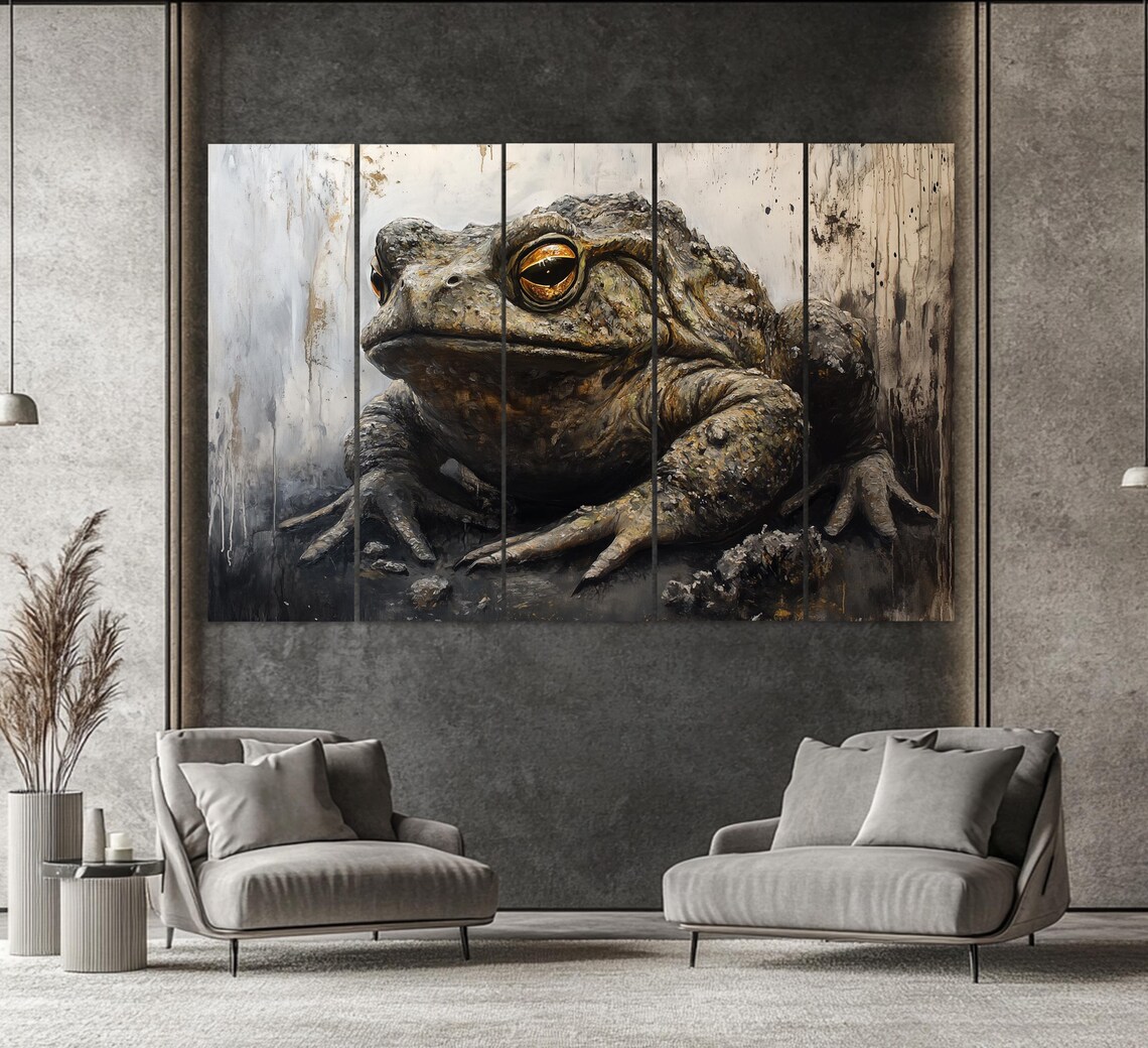 Brutal Toad Art Print, Frog Painting Poster - Image 2