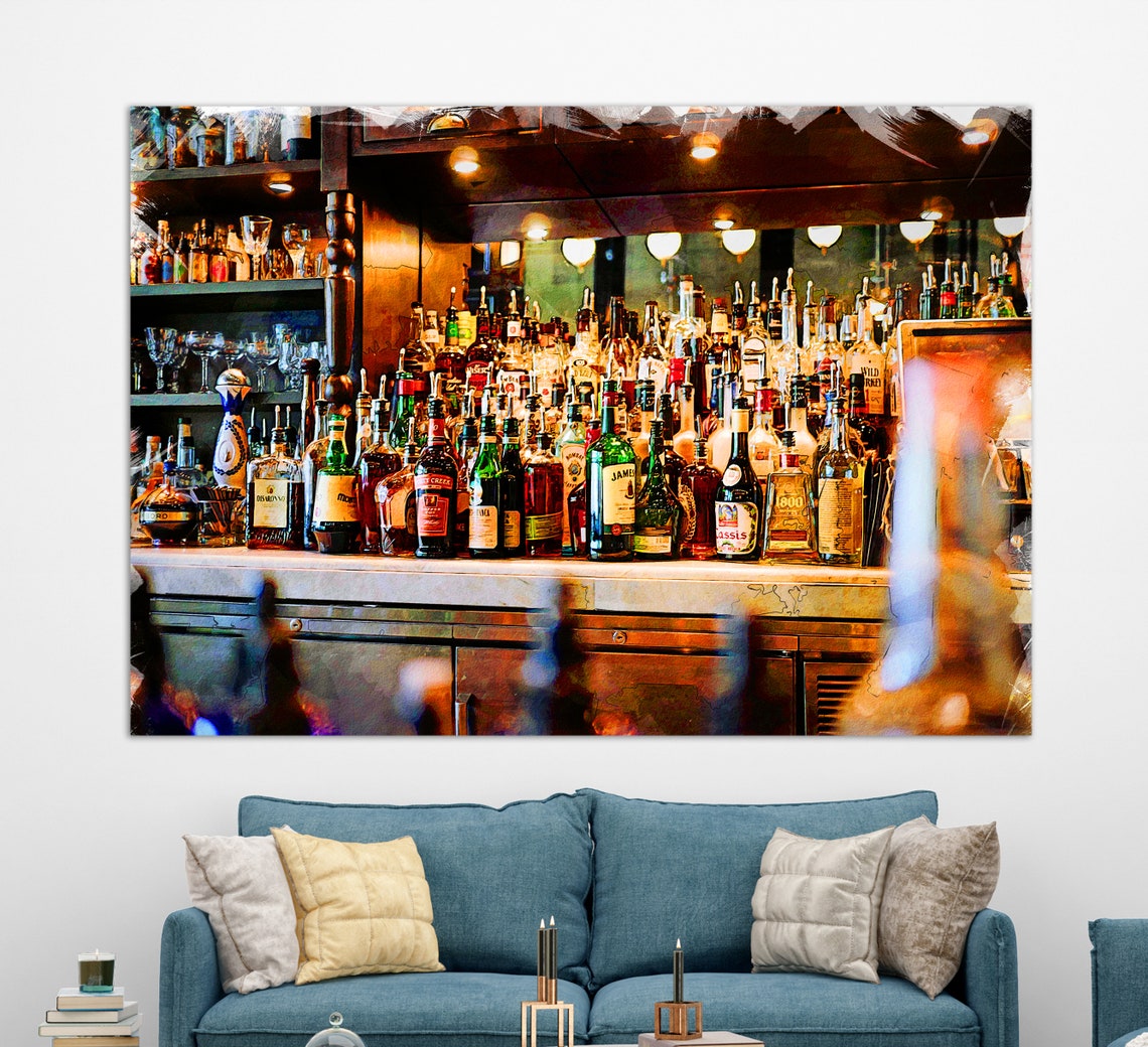 Alcohol Drinks Print Alcohol Painting Alcohol Wall Art Bottles Print Kitchen Decor Pub Wall Art Bar Wall Decor