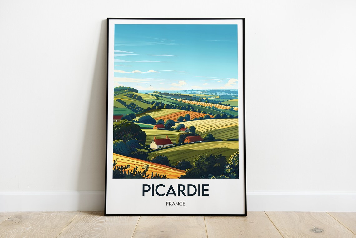 Picardie France Patchwork Fields and Farmhouses Classic Poster