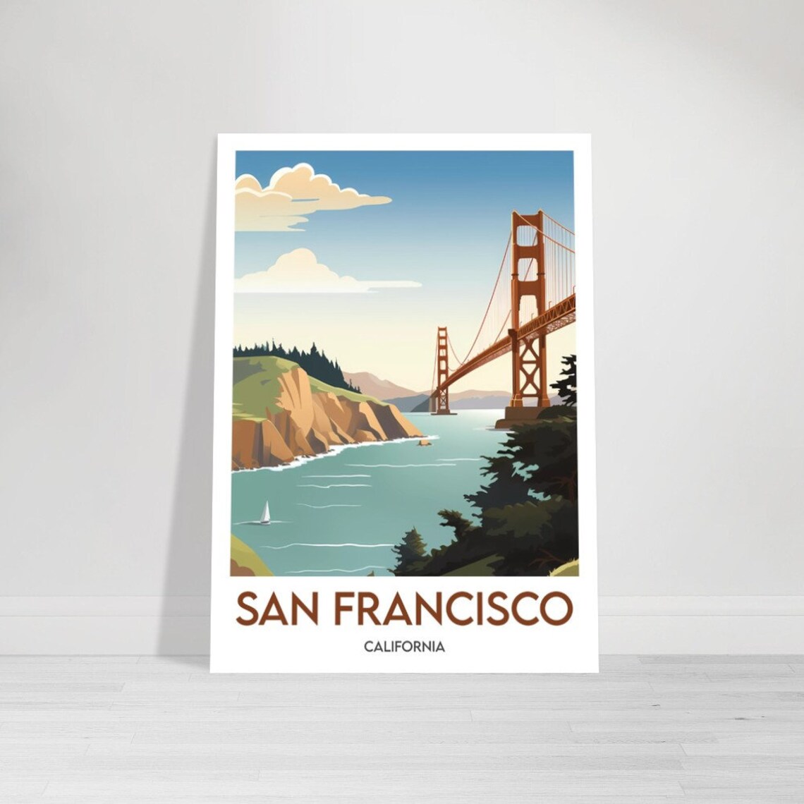 San Francisco California Golden Gate Bridge Coastal Travel Poster - Image 2