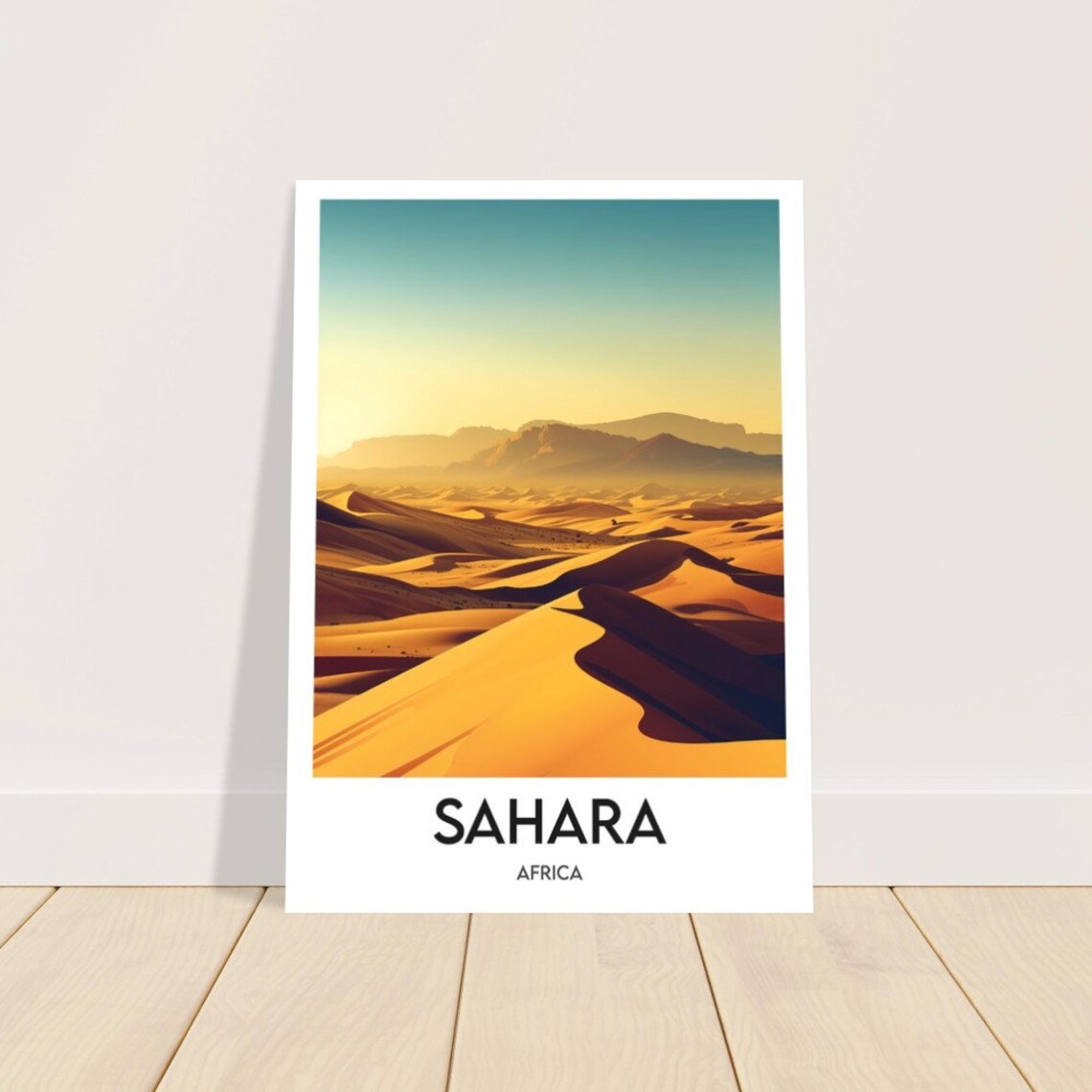 Sahara Africa Golden Desert Dunes Sunset Landscape Travel Poster - Image 2