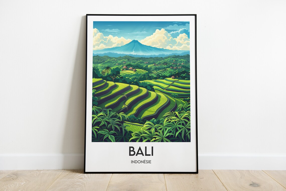Bali Indonesia Travel Poster, Travel Poster