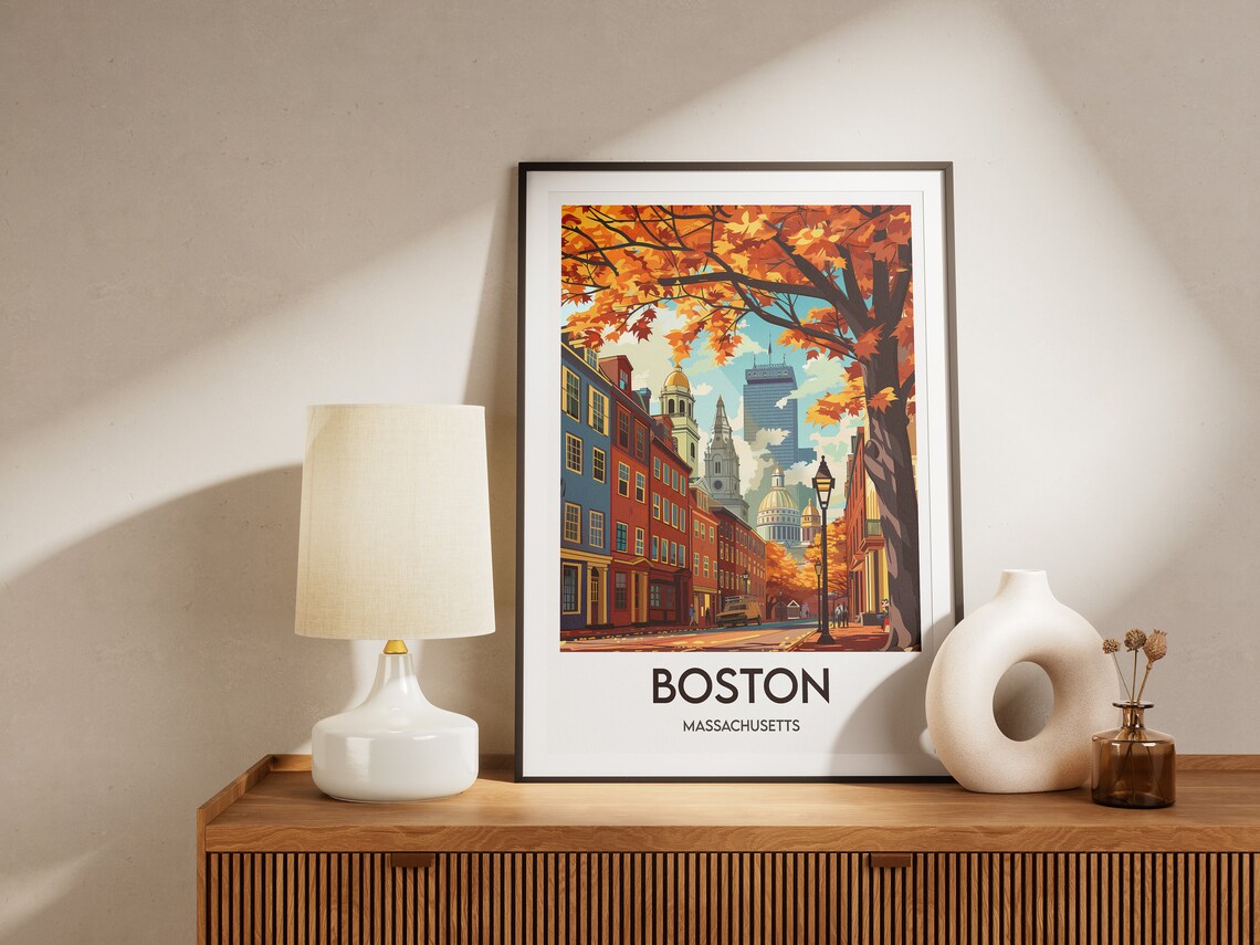 Boston Travel Poster, Postcard Wall Decor - Image 2