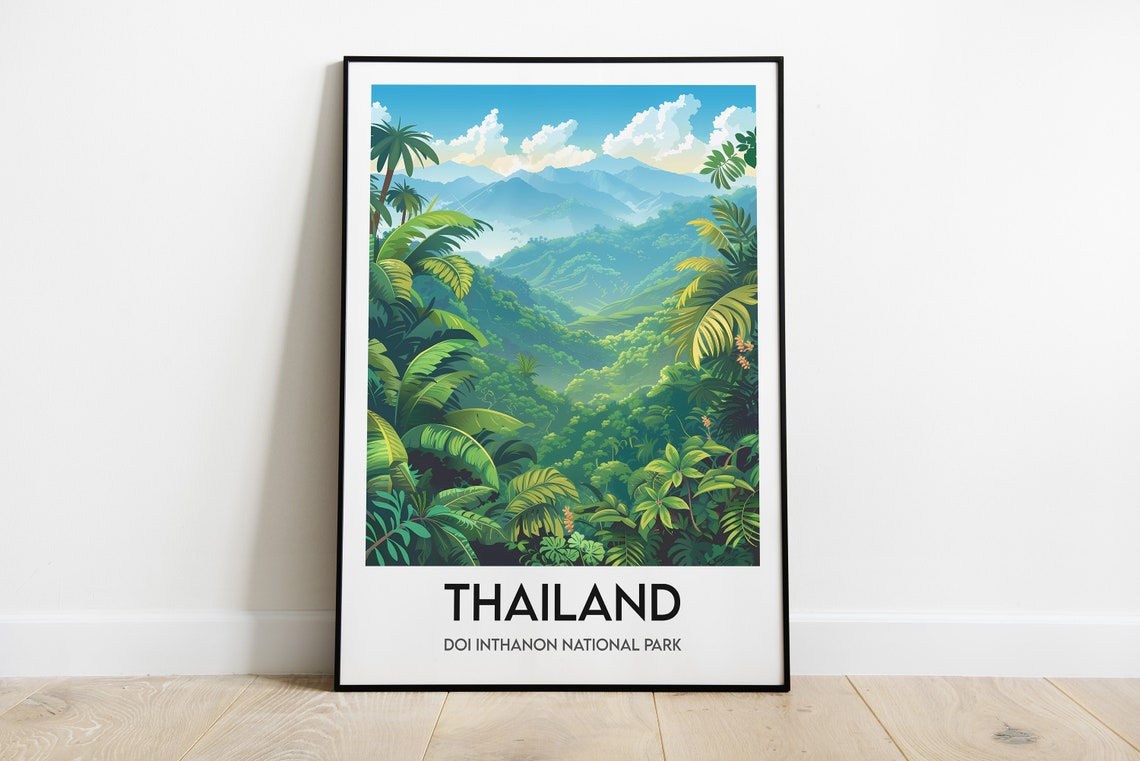 Thailand Doi Inthanon National Park Jungle Mountain View Poster