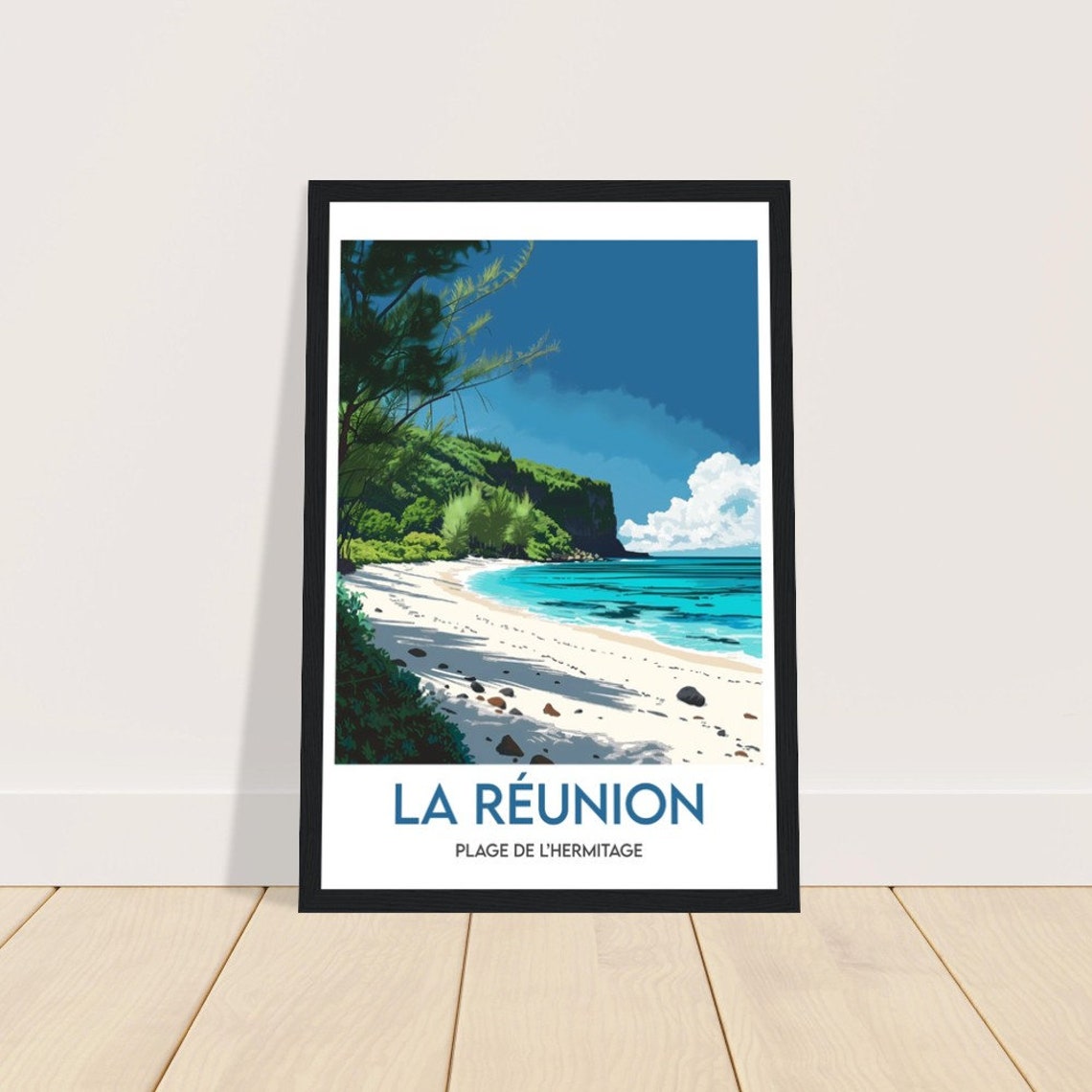 La Reunion Hermitage Beach Turquoise Water White Sand Poster - Image 2