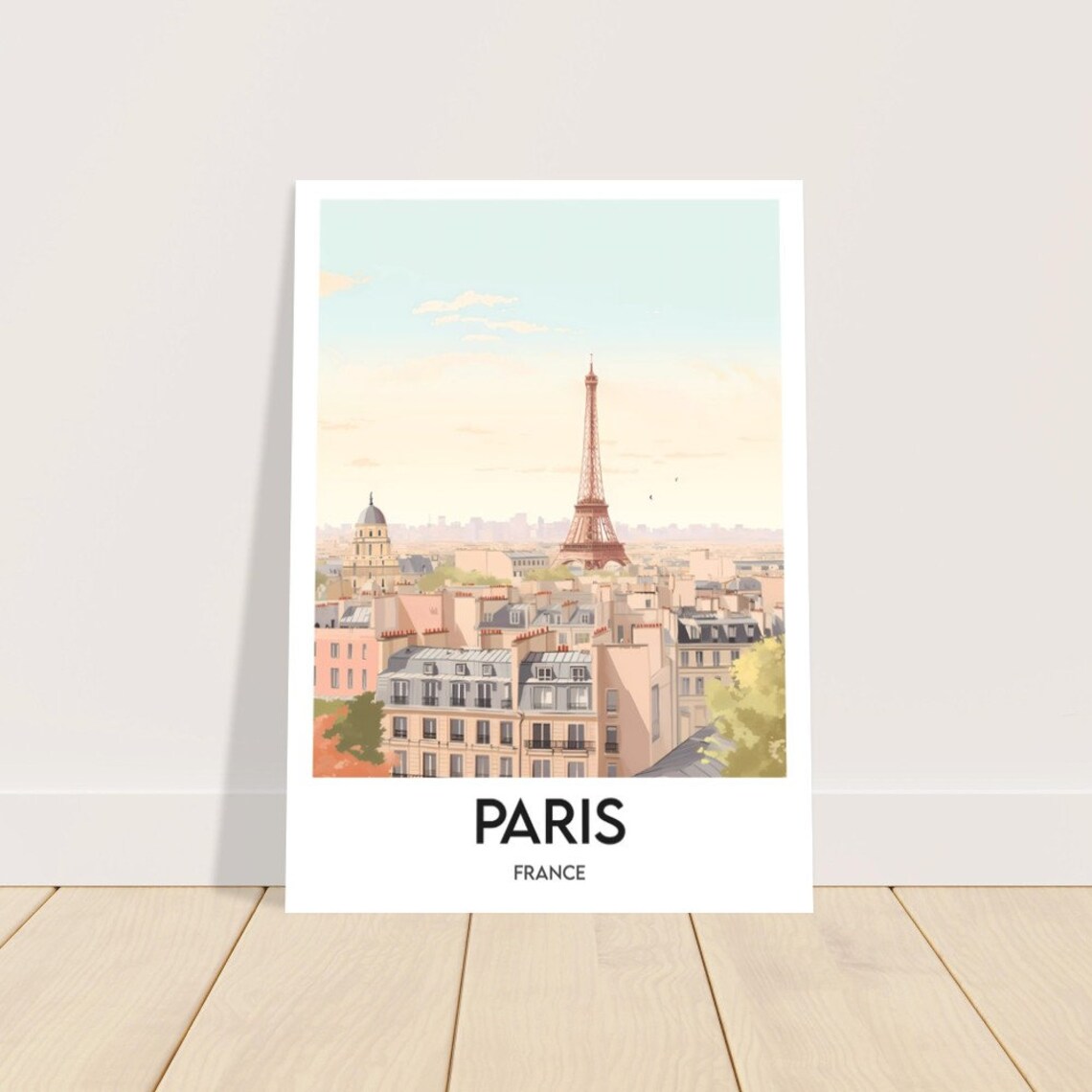 Paris Eiffel Tower Rooftops Golden Hour France Travel Poster Art - Image 2