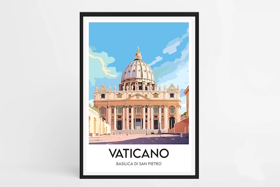 Vatican St Peters Basilica Dome Rome Landmark Art Travel Poster