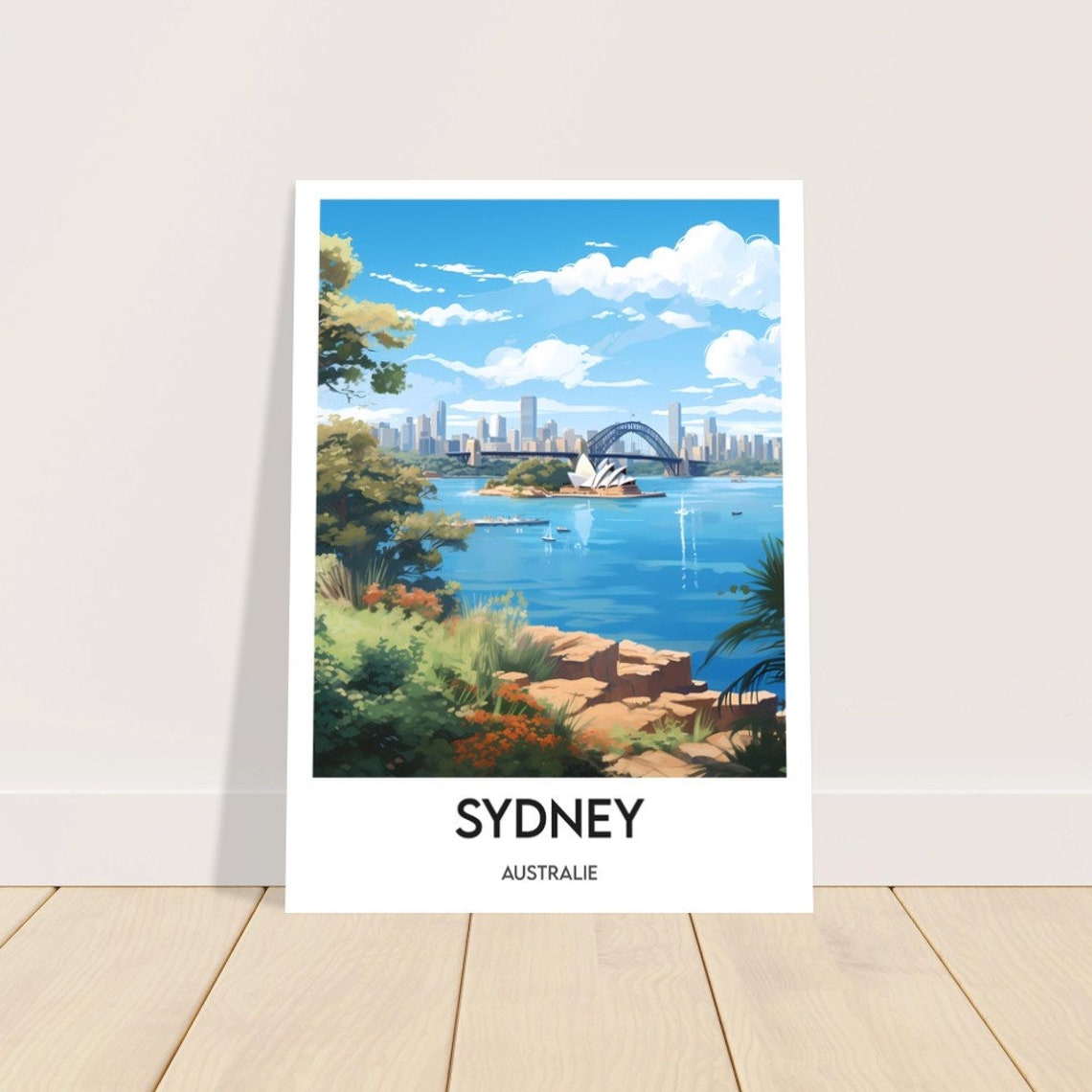 Sydney Opera House Harbour Bridge Australia Travel Poster Art - Image 2
