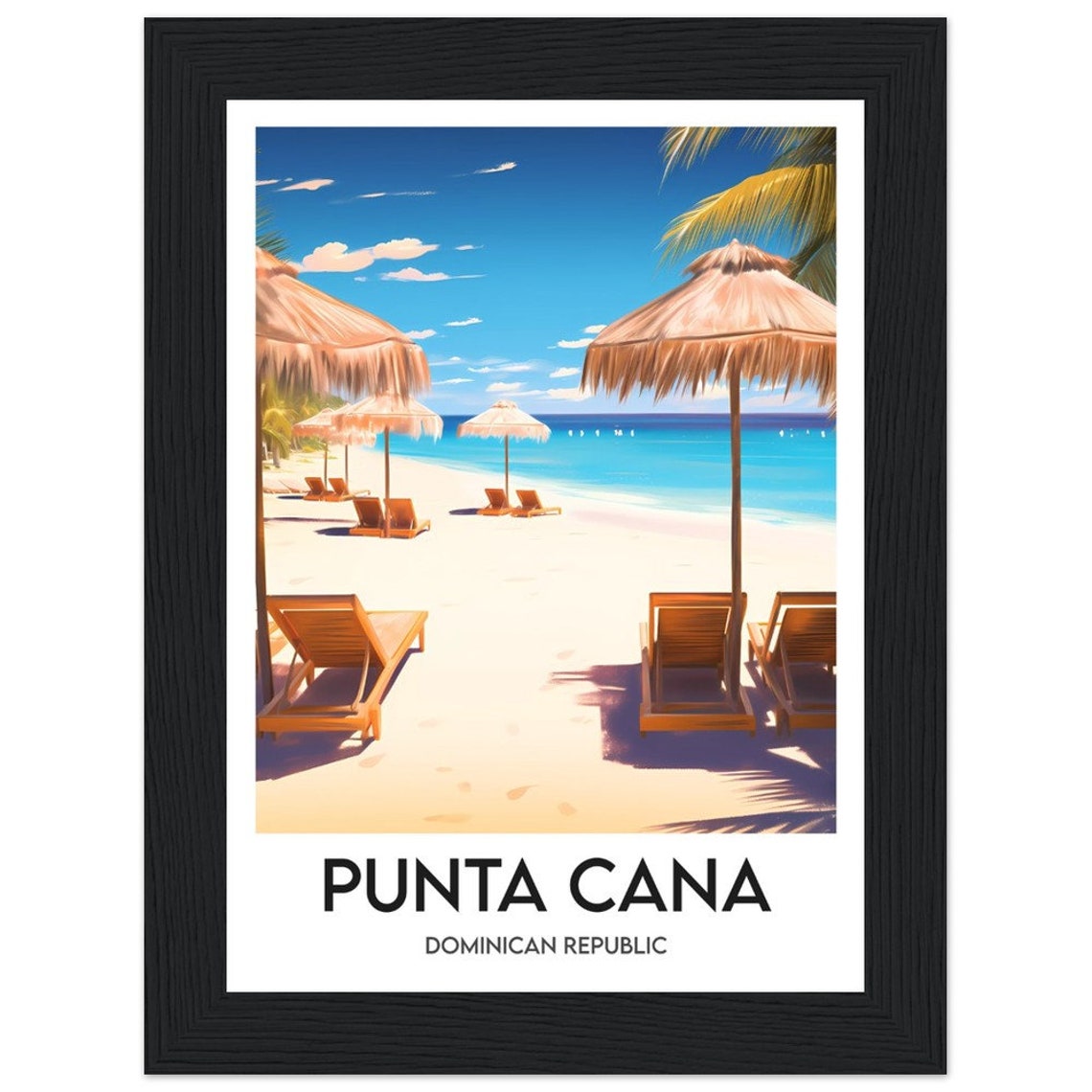 Framed Poster Punta Cana Punta Cana Frame Illustration Punta Cana Dominican Republic Frame Poster - Image 2