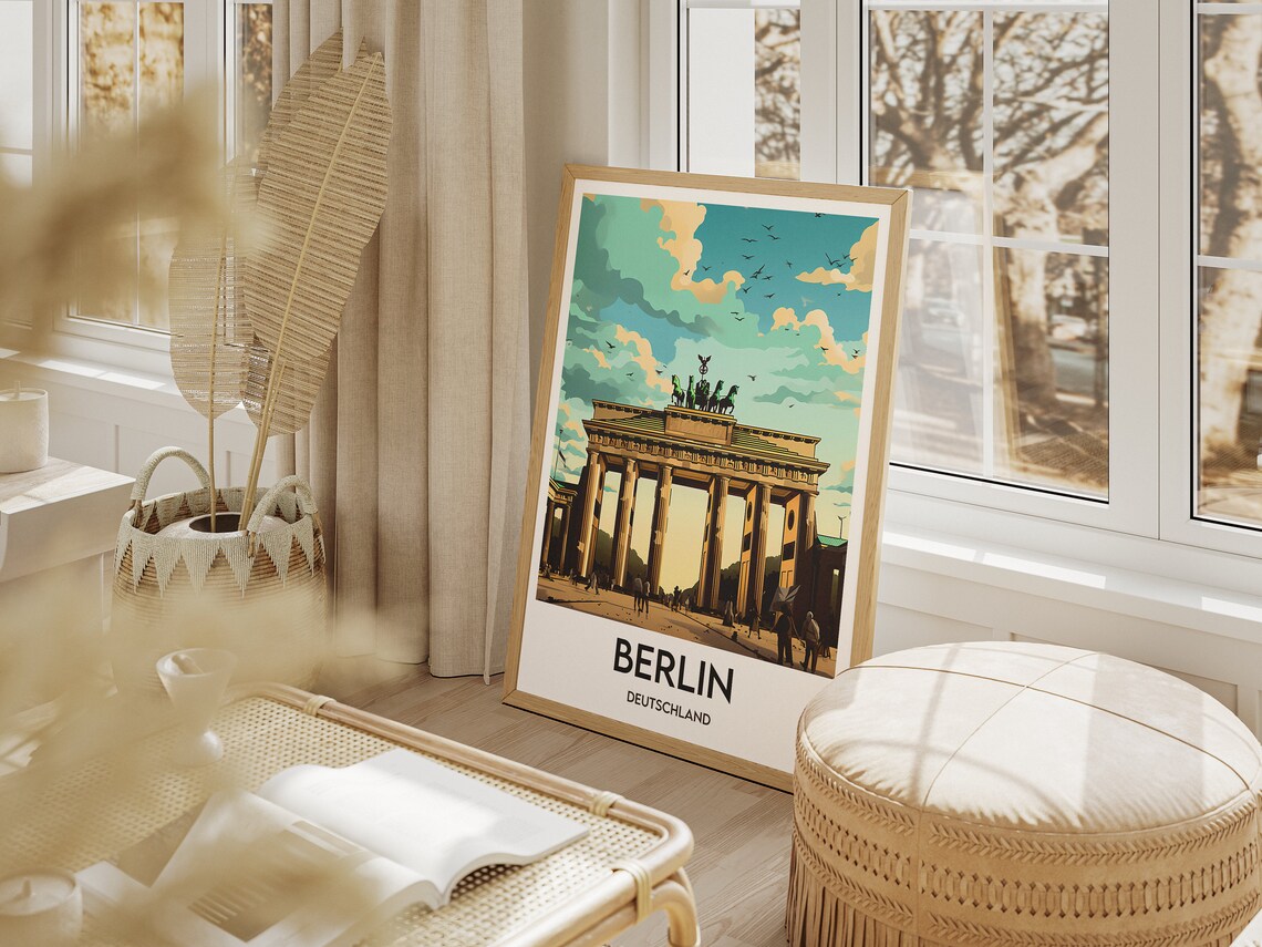 Berlin Germany Brandenburg Gate Quadriga Landmark Travel Poster - Image 2