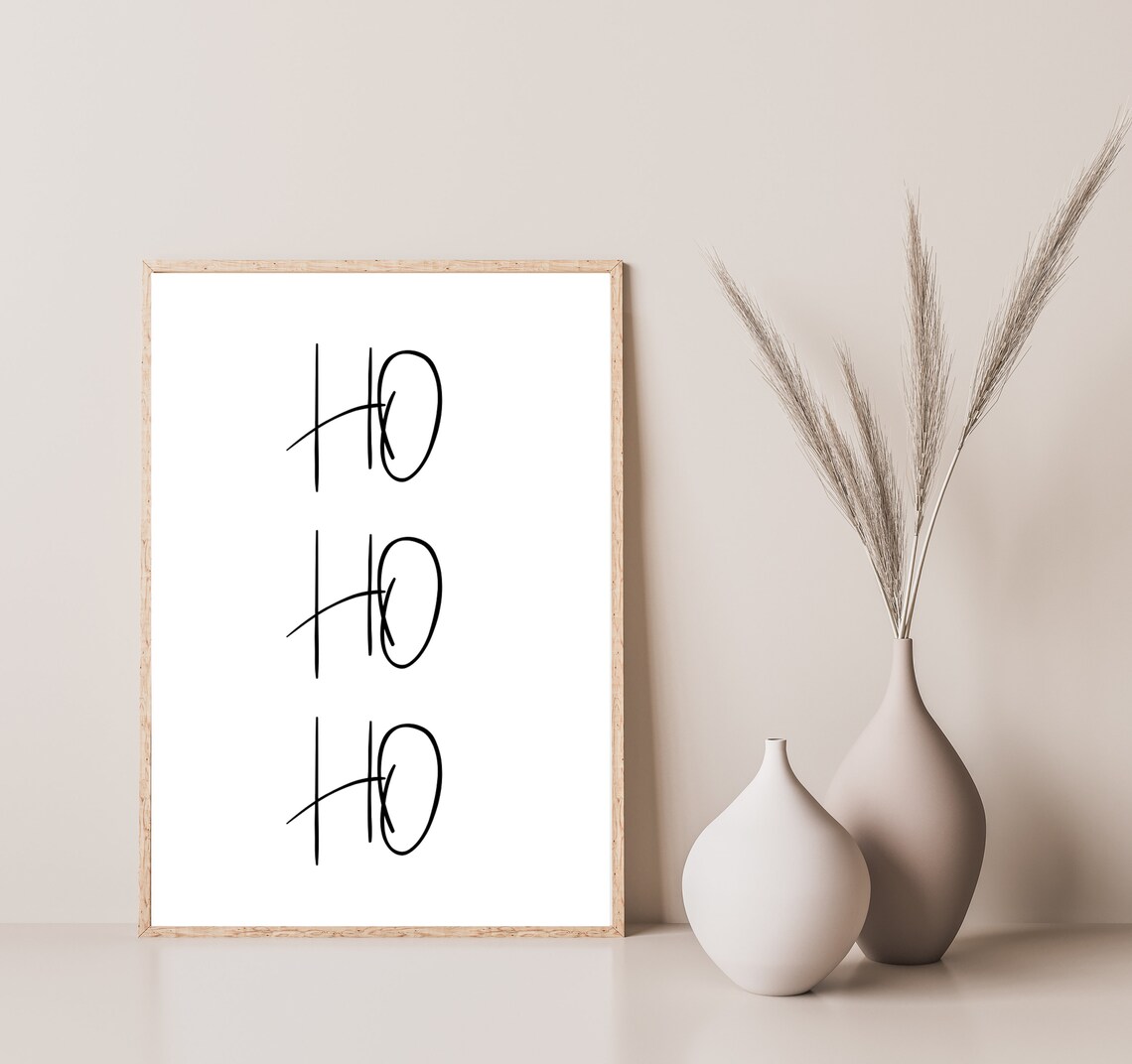 Christmas Ho Ho Ho Poster, Holiday Wall Art Print