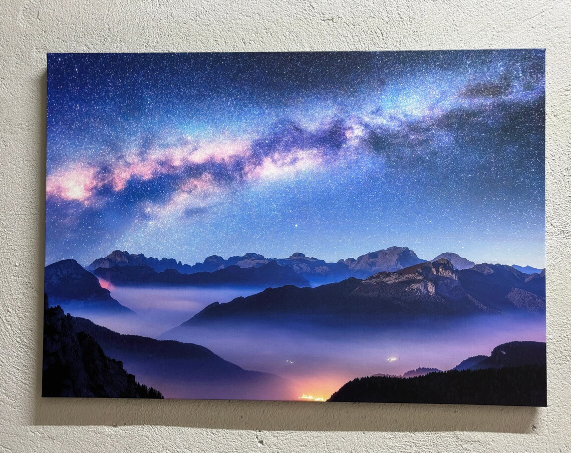 Space Printed Above Clouds, Cosmos Art Poster