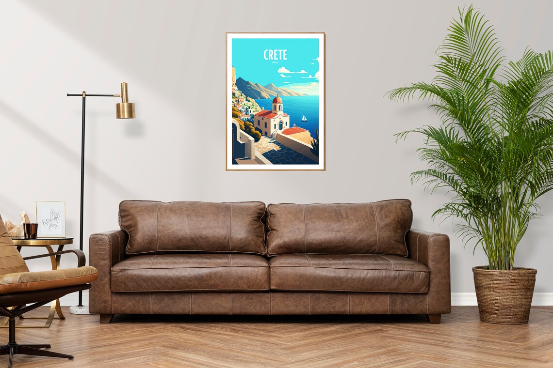 Crete Greece Travel Poster, Seaside Landmark Print - Image 2